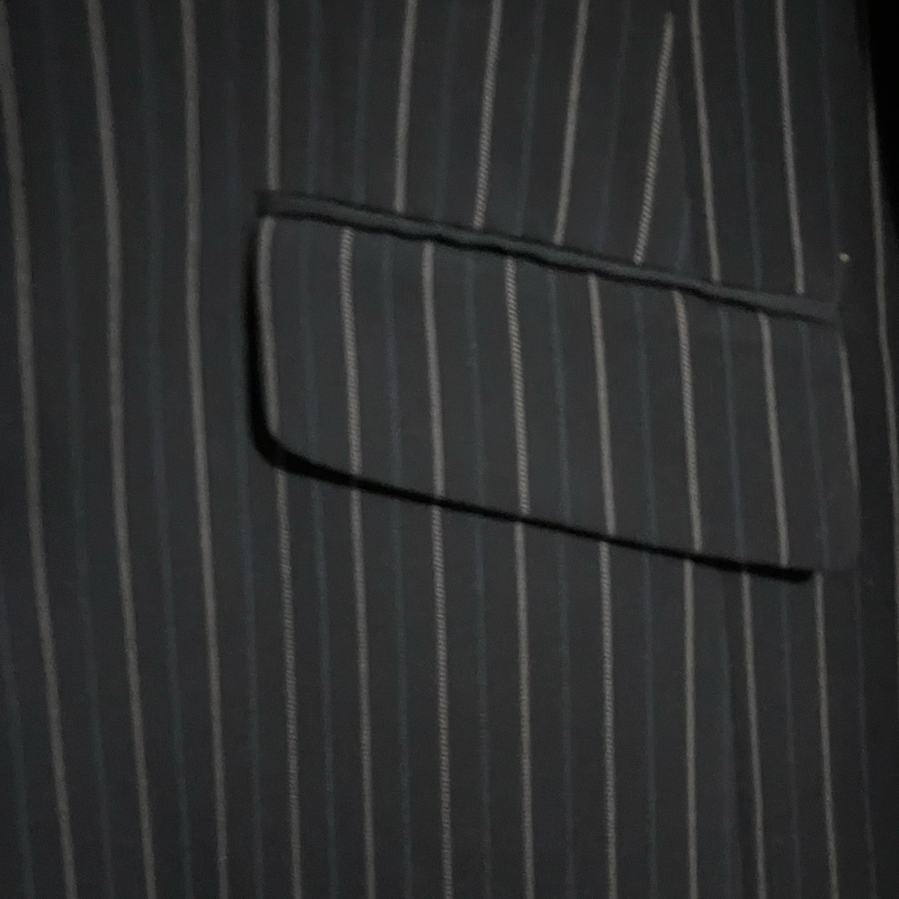 ANNE KLEIN - Pant Suit. Black Pinstripe Blazer and Pants. - Picture 4 of 15